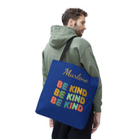 Load image into Gallery viewer, "Be Kind Repeated" 2 - Canvas Tote 18" x 18" - PERSONALIZED