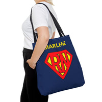 Load image into Gallery viewer, "RN Superhero Shield" 1 - Canvas Tote 18" x 18" - PERSONALIZED