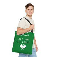 Load image into Gallery viewer, "See You In Court" 1 - Canvas Tote 18" x 18" - PERSONALIZED