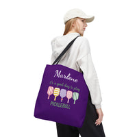Load image into Gallery viewer, "It's A Good Day To Play Pickleball" 1 - Canvas Tote 18" x 18" - PERSONALIZED