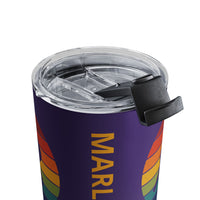 Load image into Gallery viewer, "Pickleball Paddle Ball Retro Circle" 2 - Tumbler 10oz - PERSONALIZED