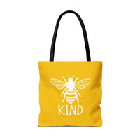 Load image into Gallery viewer, "Bee Kind" 2 - Canvas Tote 18" x 18" - PERSONALIZED