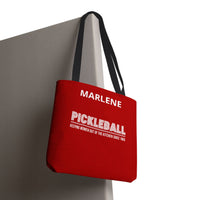 Load image into Gallery viewer, "Pickleball Keeping Women Out Of The Kitchen Since 1965" 1 - Canvas Tote 18" x 18" - PERSONALIZED