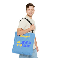 Load image into Gallery viewer, "Believe In Yourself BE YOU" 5 - Canvas Tote 18" x 18" - PERSONALIZED