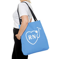 Load image into Gallery viewer, "RN Stethoscope Heart" 1 - Canvas Tote 18" x 18"