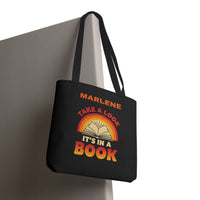 Load image into Gallery viewer, "Take a Look. It's In a Book" - Canvas Tote 18" x 18" - PERSONALIZED
