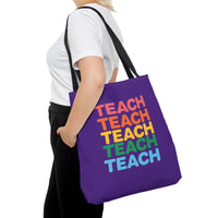 Load image into Gallery viewer, "Teach" Repeat 1 - Canvas Tote 18" x 18"