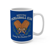 Load image into Gallery viewer, "North Pole Pickleball Club Serving Up Christmas Cheer" 3 15 oz Mug Ceramic Holiday Pickleball Gift