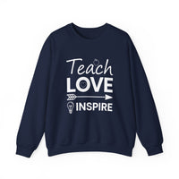 Load image into Gallery viewer, "Teach Love Inspire" 1 - Gildan 18000 Crewneck Sweatshirt