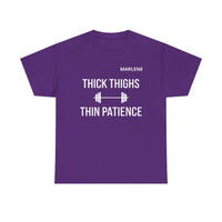 Load image into Gallery viewer, "Thick Thighs, Thin Patience" 1 - Gildan 5000 Heavy Cotton Tee - PERSONALIZED