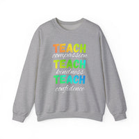 Load image into Gallery viewer, "Teach Compassion. Teach Kindness. Teach Confidence." 3 - Gildan 18000 Crewneck Sweatshirt