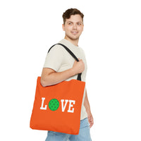 Load image into Gallery viewer, "LOVE Pickleball" 1 - Green - Canvas Tote 18" x 18"