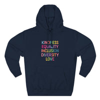 Load image into Gallery viewer, "Kindness Equality Inclusion Diversity Love" 1 - Lane Seven LS14001 Premium Hooded Sweatshirt