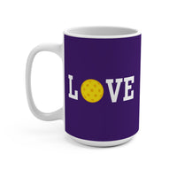 Load image into Gallery viewer, "Love Pickleball" 1 - Yellow - Ceramic Mug 15oz - PERSONALIZED