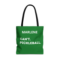 Load image into Gallery viewer, "Can't Pickleball" 2 - Canvas Tote 18" x 18" - PERSONALIZED