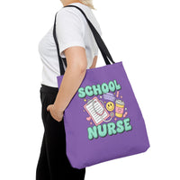 Load image into Gallery viewer, "School  Nurse" 1 - Tools - Canvas Tote 18" x 18"