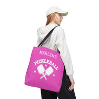 Load image into Gallery viewer, "Pickleball Crossed Paddles" 1 - Canvas Tote 18" x 18" - PERSONALIZED