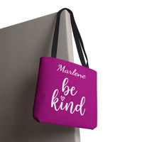 Load image into Gallery viewer, "Be Kind" 2 - Canvas Tote 18" x 18" - PERSONALIZED