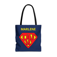 Load image into Gallery viewer, "RN Superhero Shield" 1 - Canvas Tote 18" x 18" - PERSONALIZED