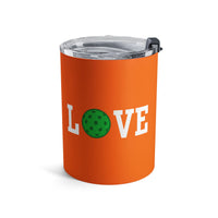 Load image into Gallery viewer, "Love Pickleball" 1 - Green - Tumbler 10oz - PERSONALIZED