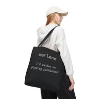 Load image into Gallery viewer, "I'd Rather Be Playing Pickleball" 1 - Canvas Tote 18" x 18" - PERSONALIZED