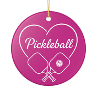 Load image into Gallery viewer, "Pickleball With Heart" 2 - 3 Inch Ceramic Ornament Gift