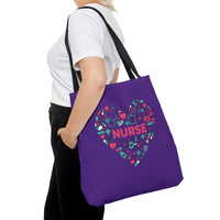 Load image into Gallery viewer, "Nurse Heart Tools" 1 - Canvas Tote 18" x 18"