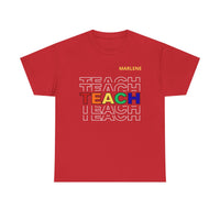 Load image into Gallery viewer, "Teach" Repeat 2 - Gildan 5000 Heavy Cotton Tee - PERSONALIZED