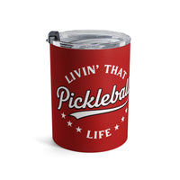 Load image into Gallery viewer, "Livin' That Pickleball Life" 2 - Tumbler 10oz - PERSONALIZED