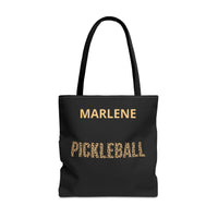 Load image into Gallery viewer, "Pickleball Leopard" 2 - Canvas Tote 18" x 18" - PERSONALIZED