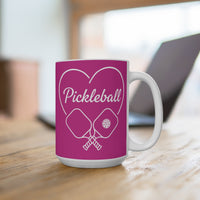 Load image into Gallery viewer, "Pickleball With Heart" 2 15 oz Mug Ceramic Pickleball Gift