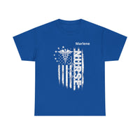 Load image into Gallery viewer, "Nurse Flag" 1 - Gildan 5000 Heavy Cotton Tee - PERSONALIZED