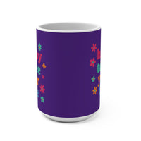 Load image into Gallery viewer, "Happy to See Your Face" 15oz Ceramic Mug 1 — Colorful Text &amp; Flowers | Printed On Demand • Gift for Friends &amp; Teachers