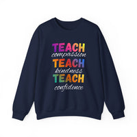 Load image into Gallery viewer, "Teach Compassion. Teach Kindness. Teach Confidence." 4 - Gildan 18000 Crewneck Sweatshirt