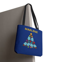 Load image into Gallery viewer, "Pickleball Christmas Tree" 1 - Canvas Tote 18" x 18" - PERSONALIZED