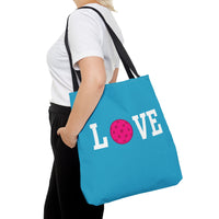 Load image into Gallery viewer, "LOVE Pickleball" 1 - Pink - Canvas Tote 18" x 18"