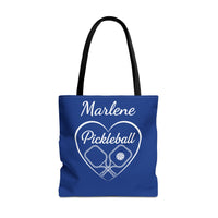 Load image into Gallery viewer, "Pickleball With Heart" 3 - Canvas Tote 18" x 18" - PERSONALIZED