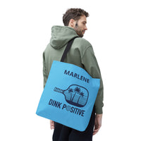 Load image into Gallery viewer, "Dink Positive" 2 - Canvas Tote 18" x 18" - PERSONALIZED