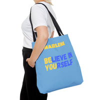 Load image into Gallery viewer, "Believe In Yourself BE YOU" 5 - Canvas Tote 18" x 18" - PERSONALIZED
