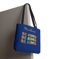 Load image into Gallery viewer, "Be Kind Repeated" 2 - Canvas Tote 18" x 18" - PERSONALIZED