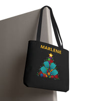 Load image into Gallery viewer, "Pickleball Christmas Tree" 2 - Canvas Tote 18" x 18" - PERSONALIZED