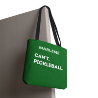 Load image into Gallery viewer, "Can't Pickleball" 2 - Canvas Tote 18" x 18" - PERSONALIZED