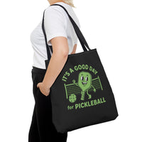 Load image into Gallery viewer, "It's A Good Day To Play Pickleball" 5 - Canvas Tote 18" x 18"