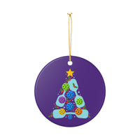 Load image into Gallery viewer, "Pickleball Christmas Tree" 3 - 3 Inch Ceramic Ornament