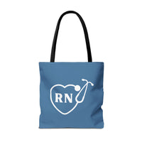 Load image into Gallery viewer, "RN Stethoscope Heart" 1 - Canvas Tote 18" x 18" - PERSONALIZED