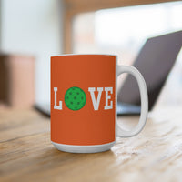 Load image into Gallery viewer, "Love Pickleball" 1 Green 15 oz Mug Ceramic Pickleball Gift