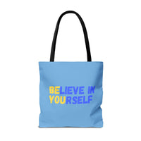 Load image into Gallery viewer, "Believe In Yourself BE YOU" 5 - Canvas Tote 18" x 18" - PERSONALIZED