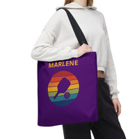 Load image into Gallery viewer, "Pickleball Paddle Ball Retro Circle" 2 - Canvas Tote 18" x 18" - PERSONALIZED