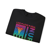 Load image into Gallery viewer, "Nurse Live Love Heal" 2 - Gildan 18000 Crewneck Sweatshirt