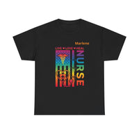 Load image into Gallery viewer, "Nurse Live Love Heal" 2 - Gildan 5000 Heavy Cotton Tee - PERSONALIZED